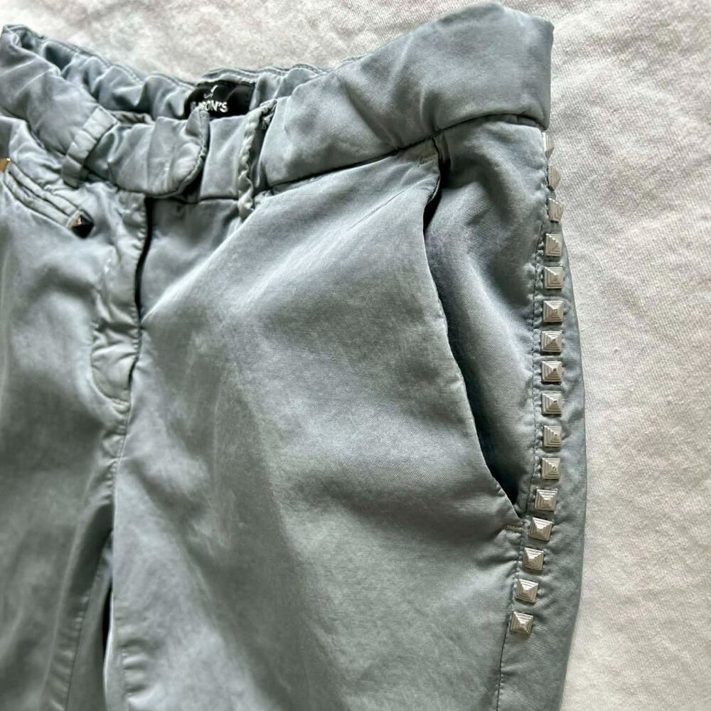 Mason’s New York Slim Jeweled Series Satiny Dove Grey Low Rise Chinos - US XS